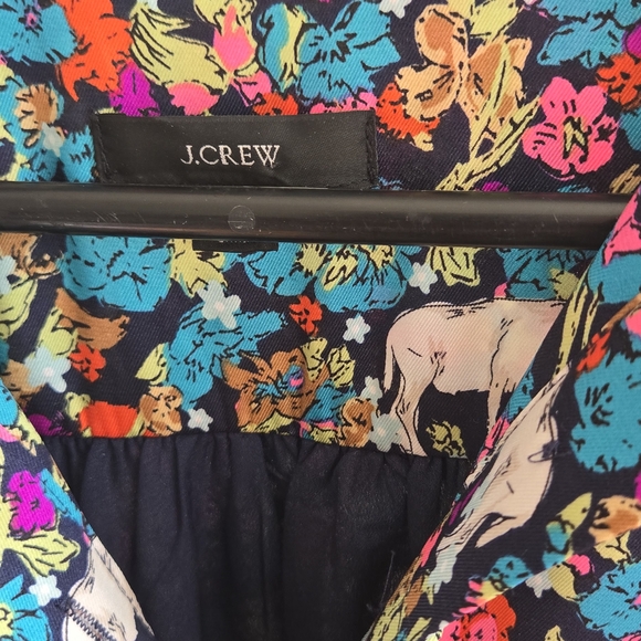 J. Crew Navy Grazing Goats Print Sold out! Midi Dress Size 6 - Picture 3 of 6